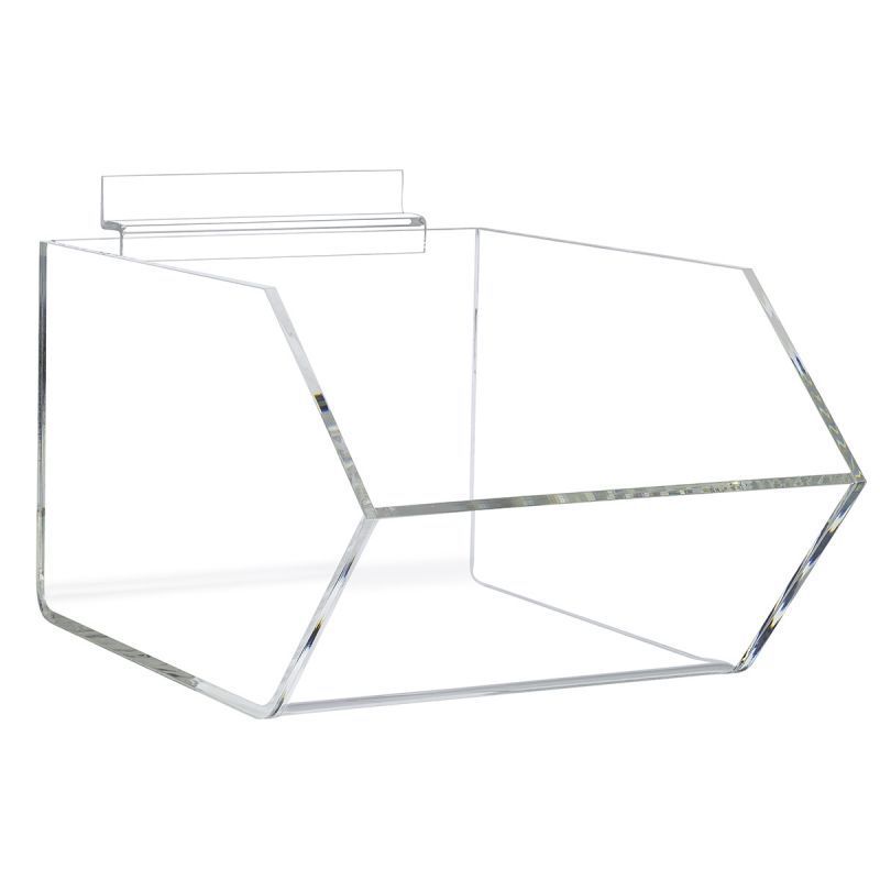 Acrylic Retail Display Lucite Display Counter top Slat wall storage Bin  display Shelf