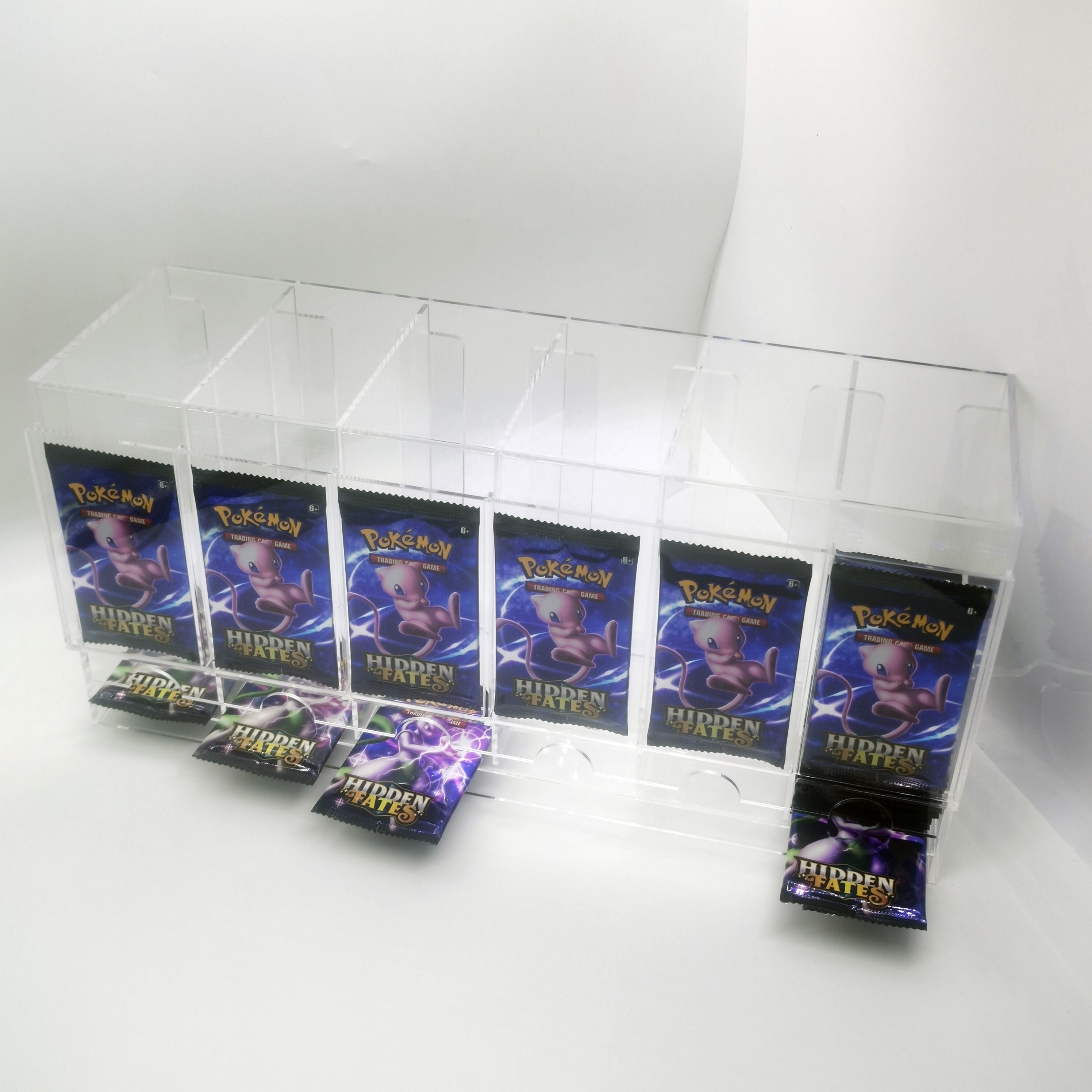 Pokemon Yugioh ETB Pack Display Holder 6 Slot Acrylic TCG Trading Card Game Booster Pack Dispenser