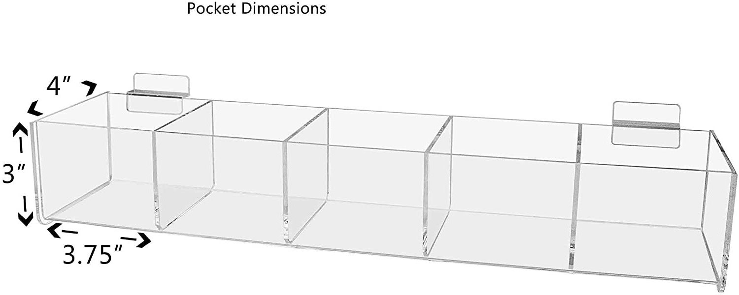 Acrylic Retail Display Lucite Display Counter top Slat wall storage Bin  display Shelf