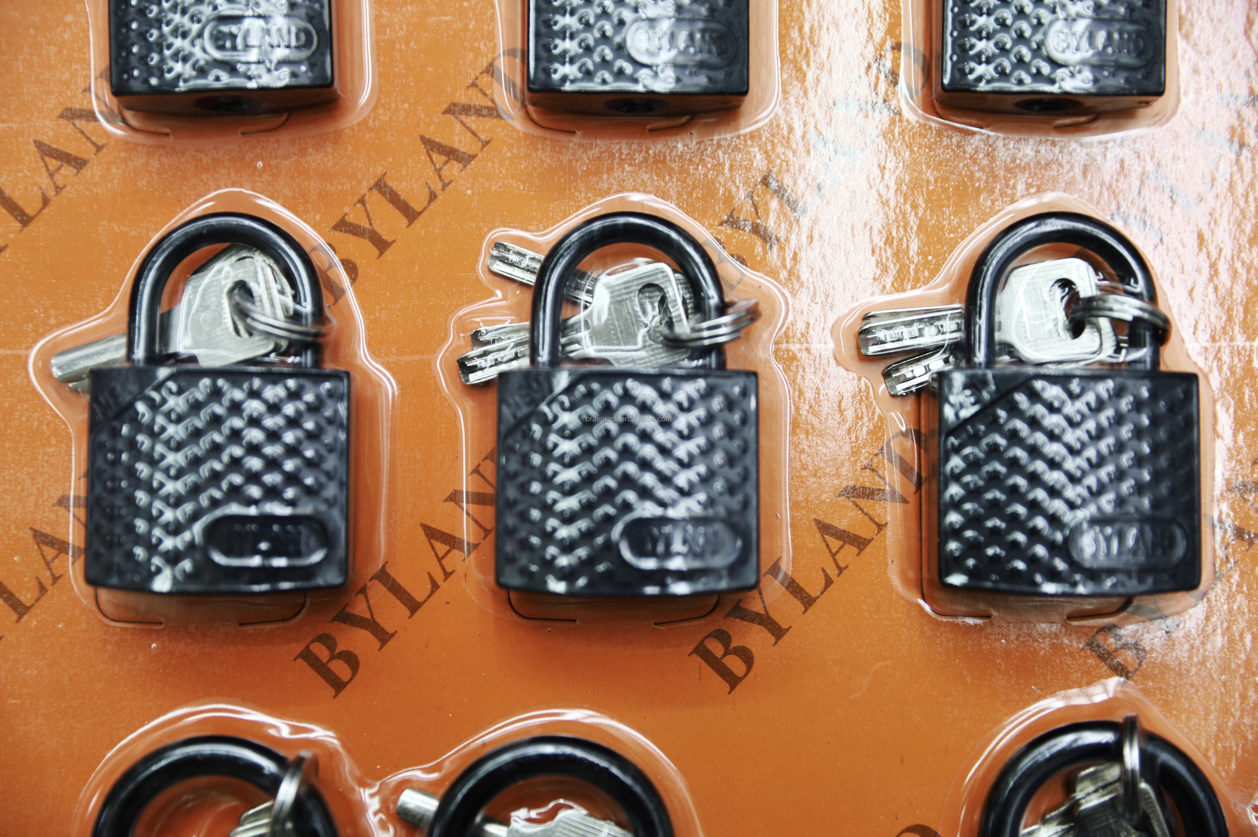 Byland New Design 35-45-55mm 12 pcs Padlock Set with Normal Keys or Cross Keys or Atom Keys