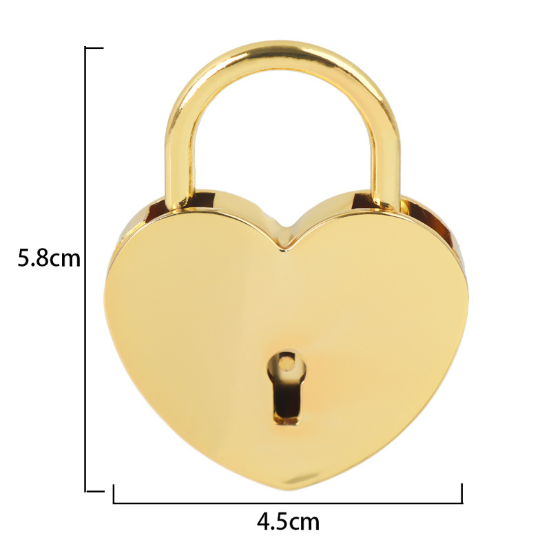 45*58mm love heart padlock Mini Padlock for Gift Box Love Heart Lock For Wedding Gift zinc alloy metal lock all colors