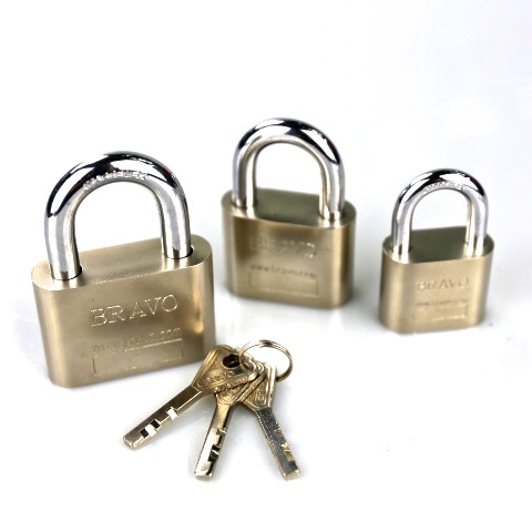 BRAVO on Time Delivery Factory Direct Sale Gym Locker Padlock Bag Metal Lock Top Security Iron Padlock with 3 Vane Keys