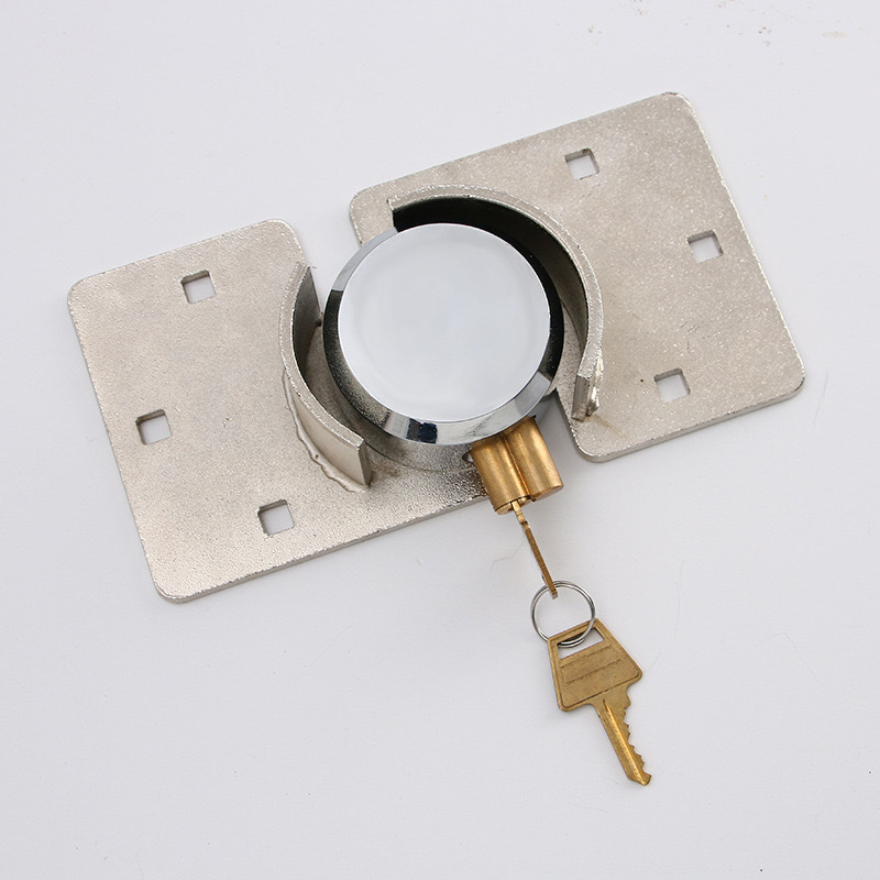 73mm Steel Puck Shaped Round Padlock Container Trailer Truck Hockey Hidden Shackle Lock With Stainless Steel Hasp Padlock