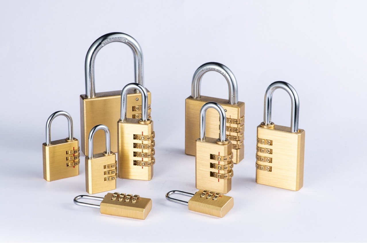 Brass copper 3-Digital Combination Padlock for Traveling and Luggage 3.13*1.57*0.63 in