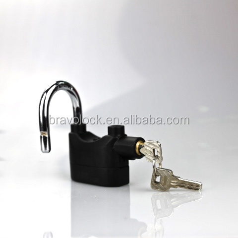 black color siren alarm padlock motorcycle alarm padlock