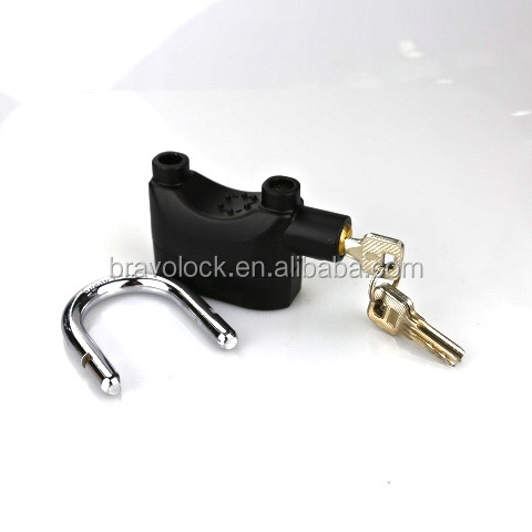 black color siren alarm padlock motorcycle alarm padlock