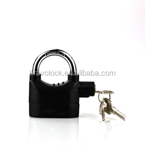 black color siren alarm padlock motorcycle alarm padlock