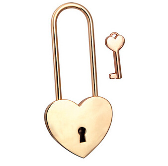 Anti-Rust Long shackle Heart Padlock, Wish Lock,red Love Padlock Multi color small moq