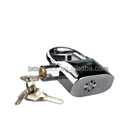 Heavy Duty Silver Zinc Alarm Padlock Bottom Open Gate Lock