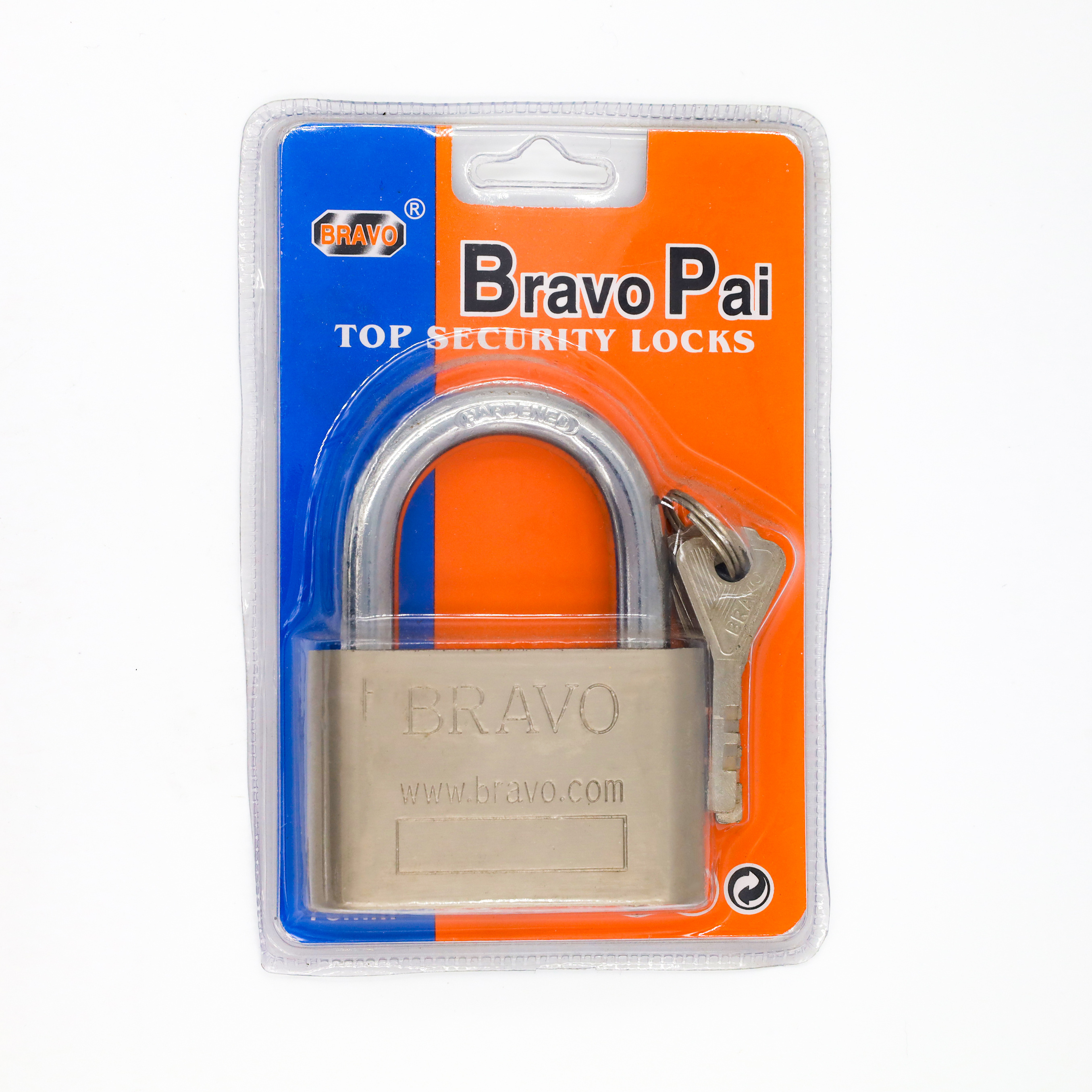 Big Circle Lock BRAVO Heavy Duty Padlock with 4 Vane Key small luggage lock