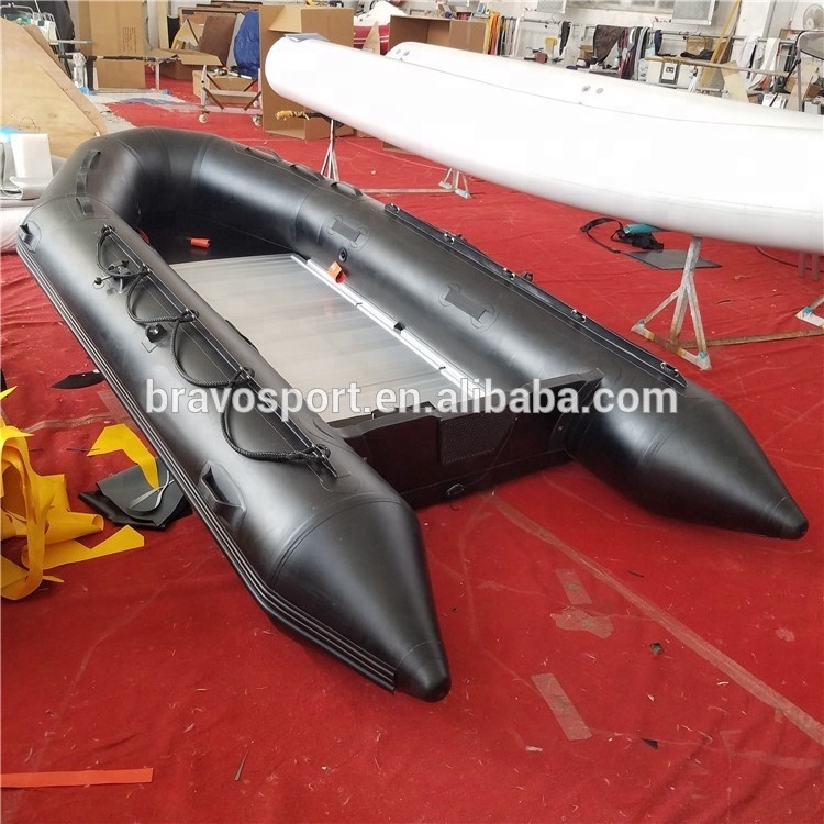 2018 China CE Certification PVC 330 Black Color House Plastic Inflatable Boat Sale Italy