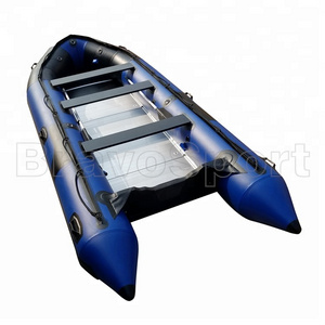 CE 16ft 5m Pvc Aluminum Floor Fishing Inflatable Pontoon Boat For Sale