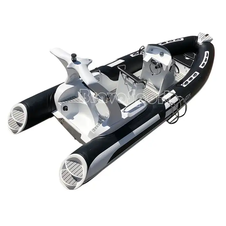 Hot sale For sale a fiberglass semi rigid boat set 5.80 4-stroke engine