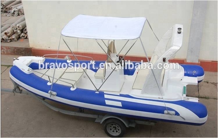 CE China Small Fiberglass Cabin RIB 5.5m Rib  Hull Boat