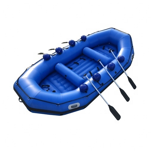 Self-bailing white water river rafting boat inflatable rowing boat