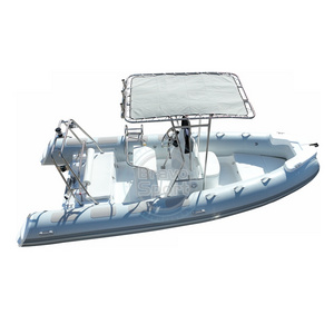 17ft Sport Yacht Fiberglass Boat Hard Bottom Inflatable RIB 520 with Outboard Engine for Sale