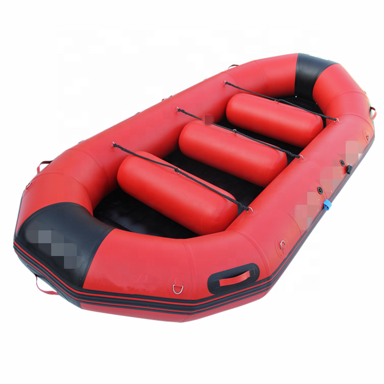 Self-bailing white water river rafting boat inflatable rowing boat