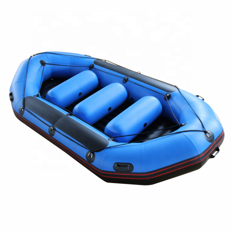 Self-bailing white water river rafting boat inflatable rowing boat