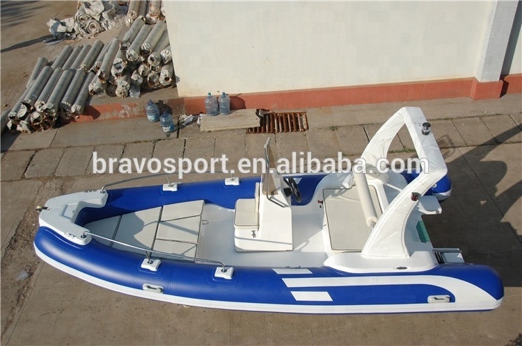 CE China Small Fiberglass Cabin RIB 5.5m Rib  Hull Boat