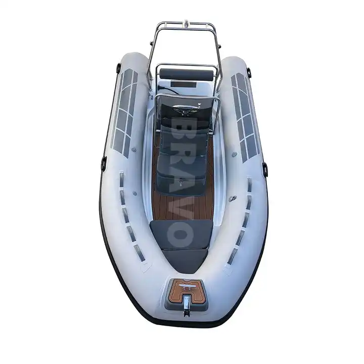 Rib boat 430 Hypalon Black Deep V hull RIB Inflatable Fishing fiberglass boat 14ft for sale