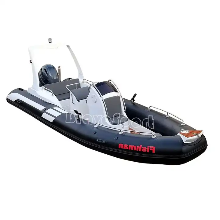 Hot sale For sale a fiberglass semi rigid boat set 5.80 4-stroke engine