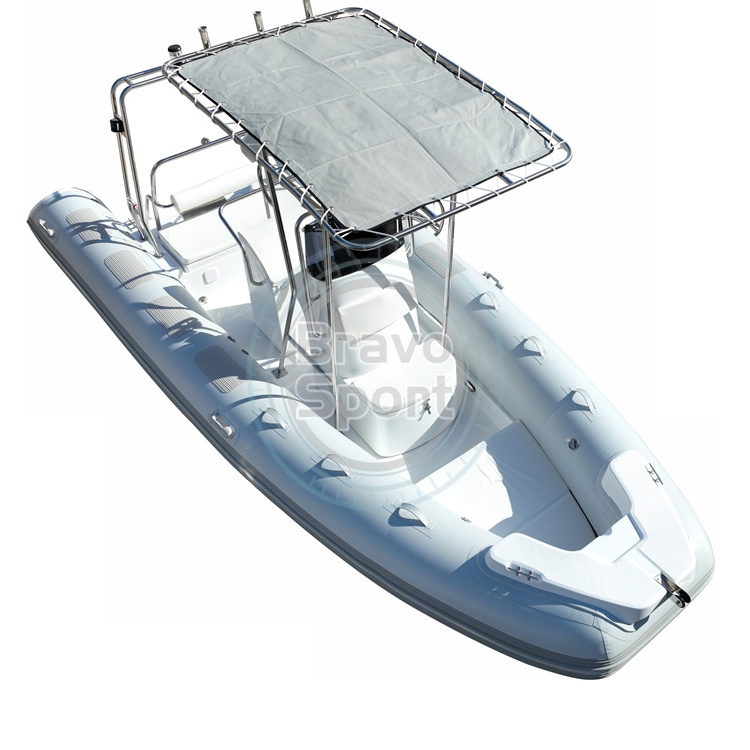 17ft Sport Yacht Fiberglass Boat Hard Bottom Inflatable RIB 520 with Outboard Engine for Sale