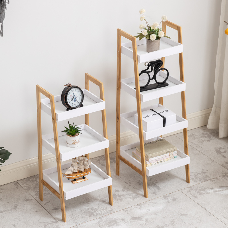 New Arrivals Storage Rack Shelf For Living Room Books And Flower Shelf Ladder Bookshelf