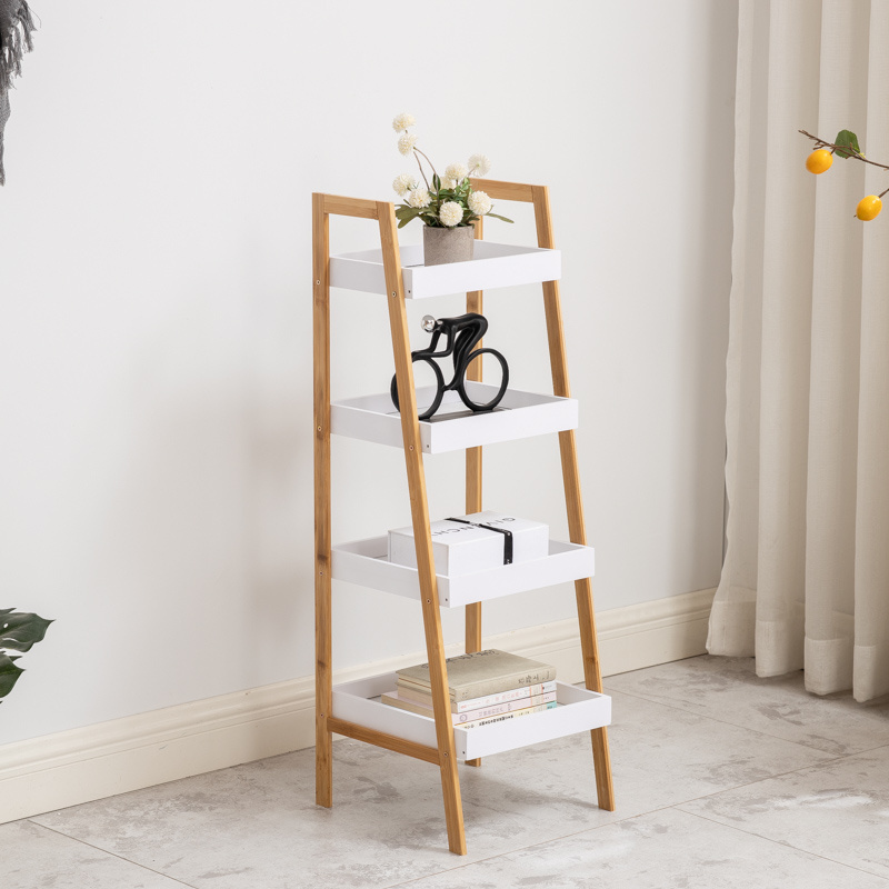 New Arrivals Storage Rack Shelf For Living Room Books And Flower Shelf Ladder Bookshelf