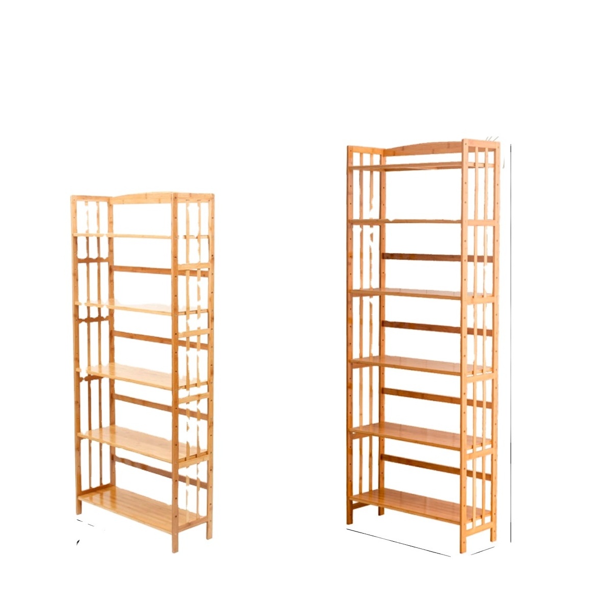 Wholesale High-Capacity Bamboo Bookshelf Plant Stand Utility Open Shelving Unit Large Bookshelf For Study And Living Room