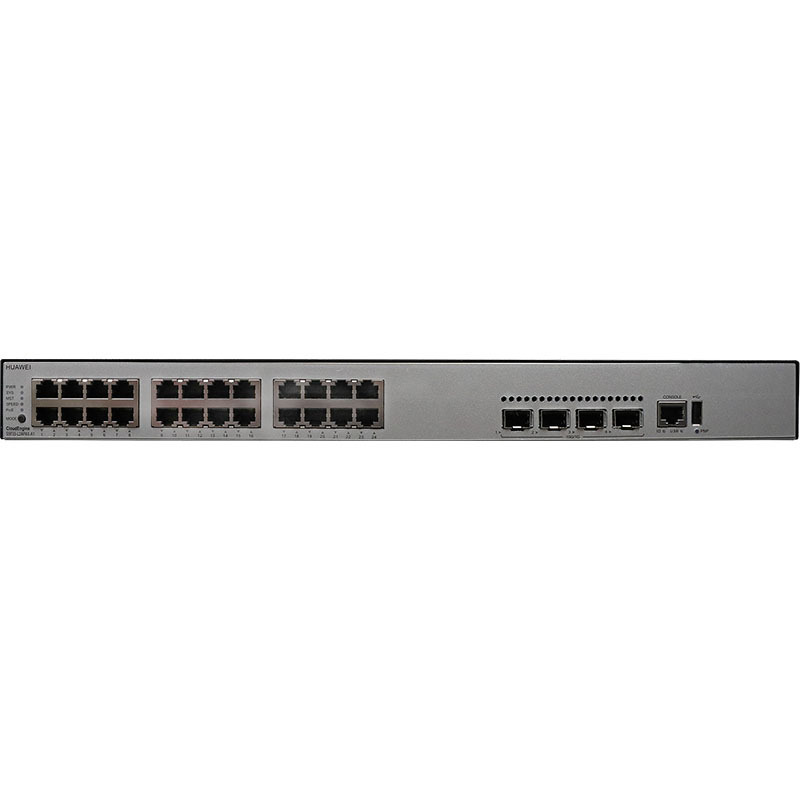 network switch S5735-L24P4X-A1  24*10/100/1000base-T Ethernet ports  4*10 Gigabit SFP+  POE+