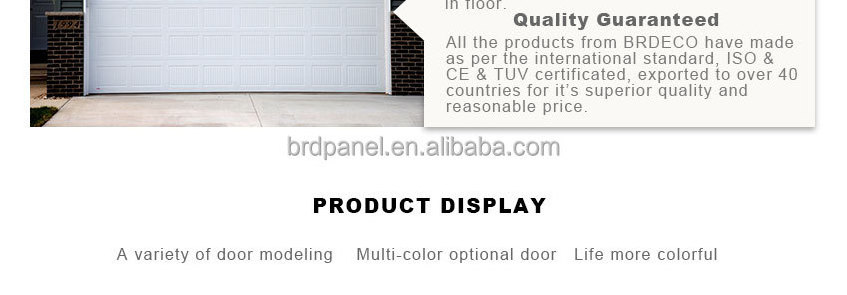 Galvanized steel foam insulated automatic sectional 12x7 garage door