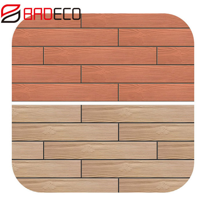 Modern style 300*600mm wood brick flexible clay tile mcm exterior stone tile peel and stick wall tile