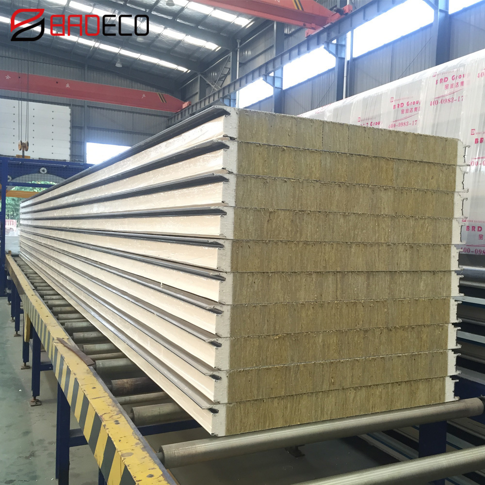 Factory price Sound-absorbing noise reduction  rock mineral wool sandwich panel