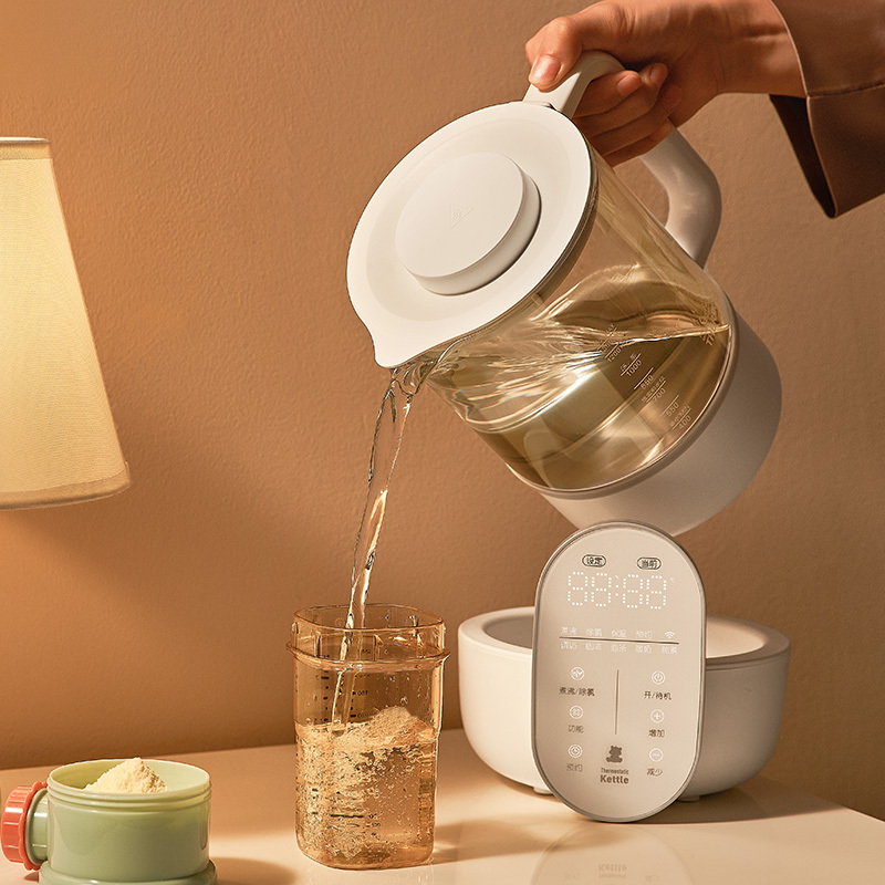 Multifunction Electric Tea Pot Water Milk Warmer Glass Kettle With Thermostat Function