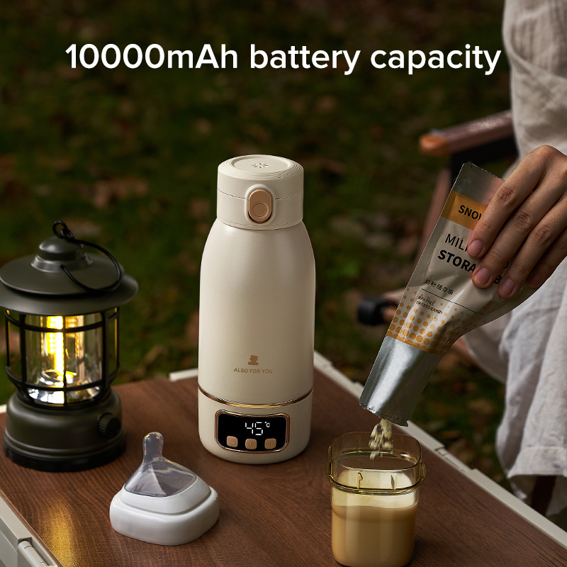 10000mAh Battery Portable Travel Baby Bottle Warmer Usb Recharge Wireless Milk Bottle Warmer