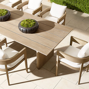 8 seater garden wooden furniture half moon outdoor chair and luxurious long teak dining table