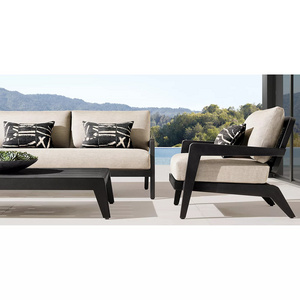 Outdoor patio furniture 4 pieces luxurious durable handcrafted powder coating garden sofa aluminum