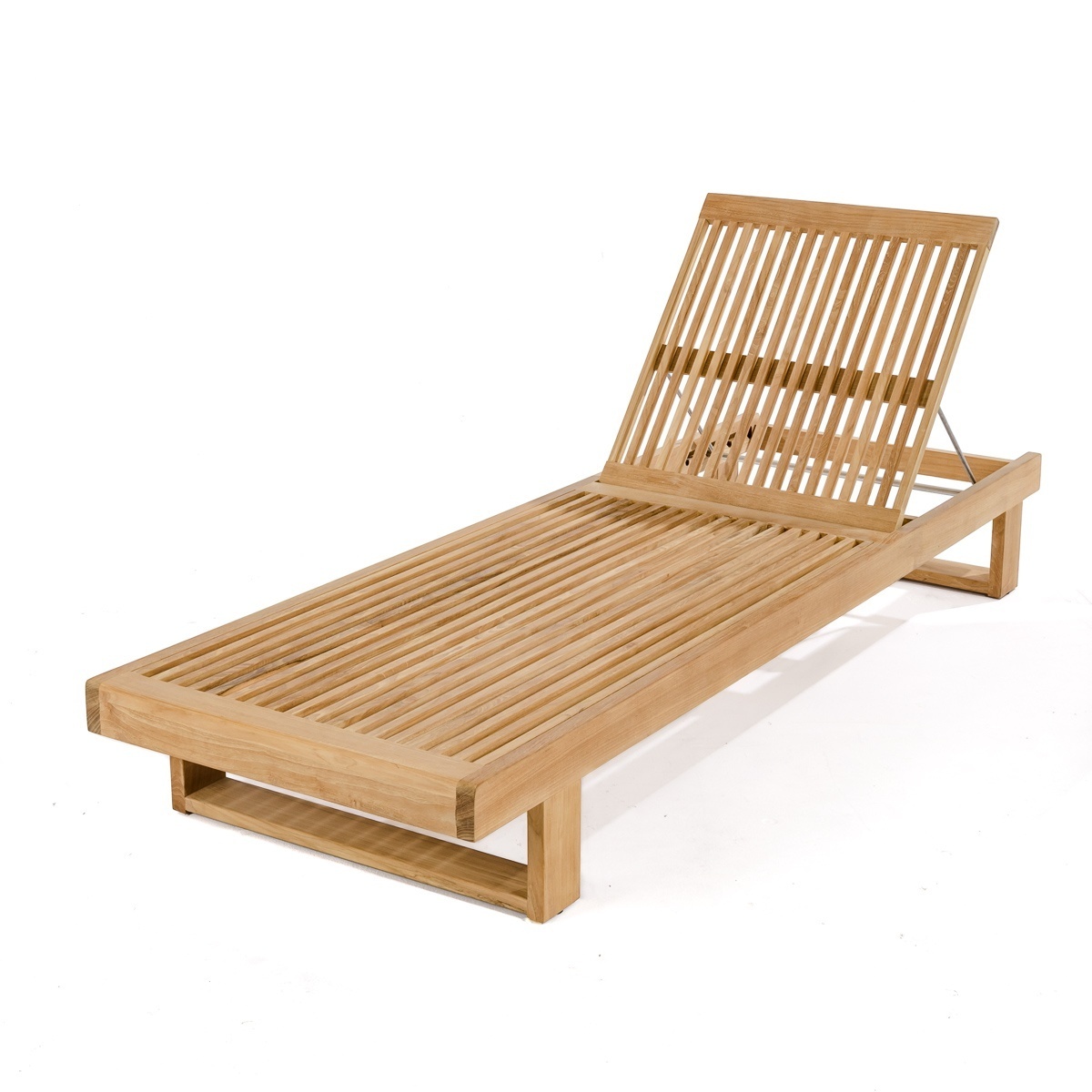 Modern home sunbathing leisure teak patio sunbathing daybed furniture wood beach loungers