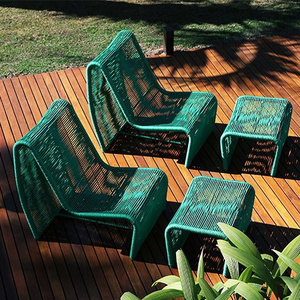 Simple design indoor and outdoor decoration sofa furniture set patio ottoman and modern rope chair