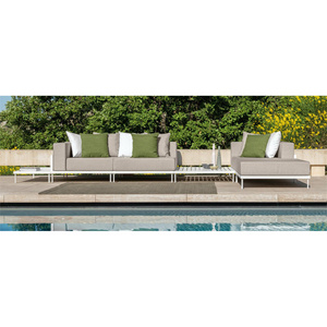 Square sectional design 5 star hotel leisure sofa set outdoor patio furniture aluminium luxury