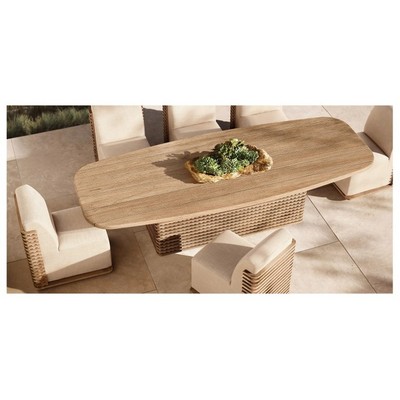 Outdoor balcony furniture 6 chairs durable exceptionally weather resistant teak solid wood dining table set