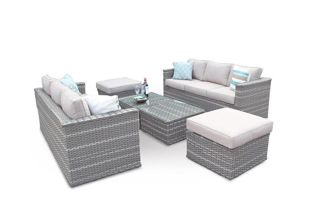 Large home patio 8 seater conversation wicker rattan sofa outdoor furniture set event garden sofa outdoor