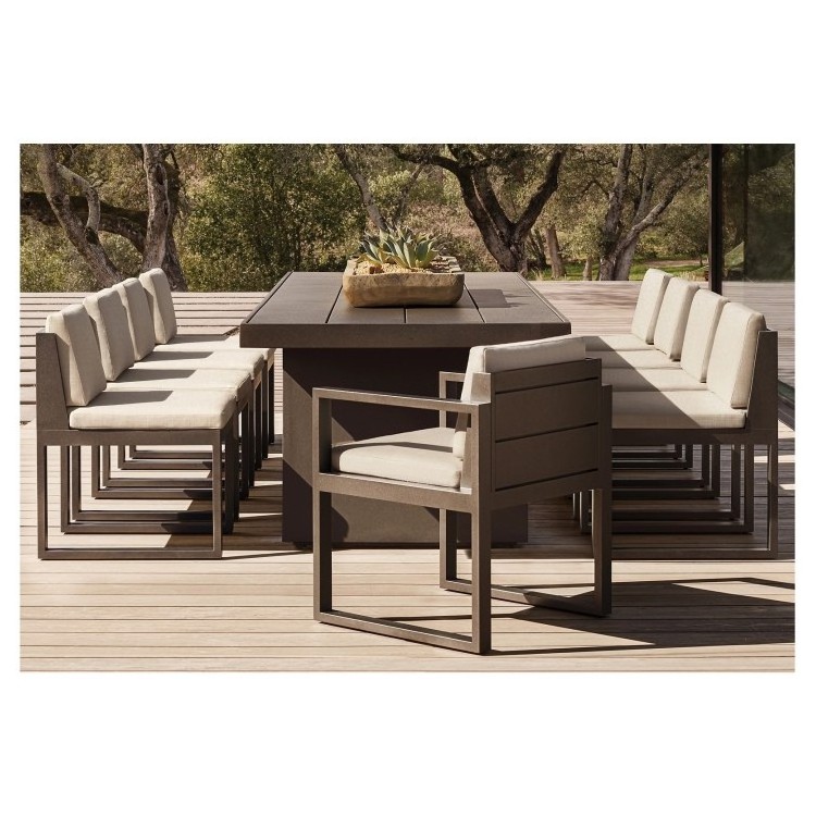 Balcony  furniture outdoor long table 10 comfortable seat aluminum outdoor dining set