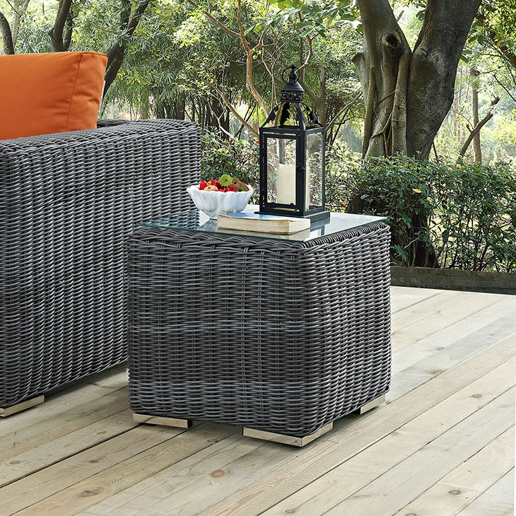 Double seater high end garden leisure side table and loveseat outdoor small balcony sofa rattan furniture