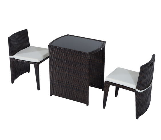 Space saving aluminium frame outdoor rattan tables and 2 chairs furniture  patio dining set for events