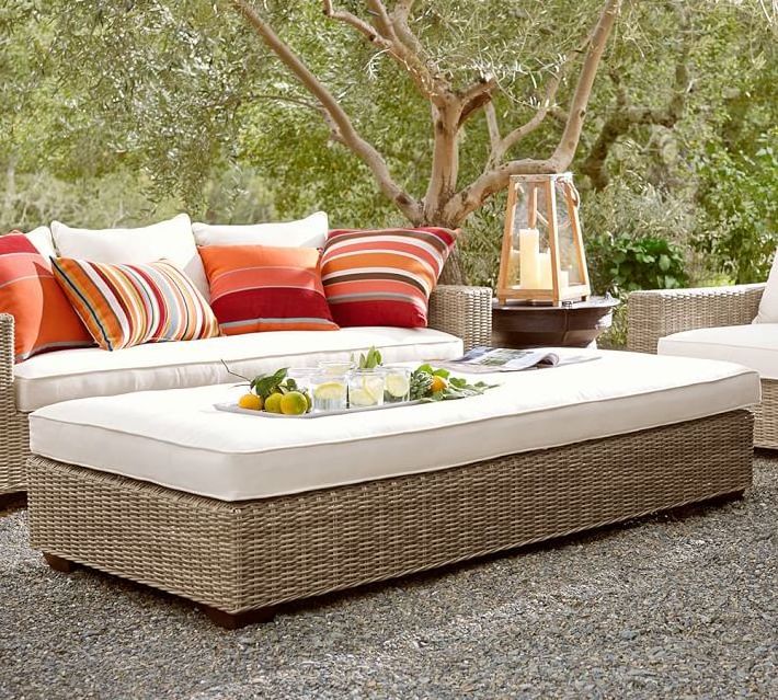 Modern luxury round wicker weaving garden leisure sofa furniture ottoman and 3 seater rattan outdoor couch