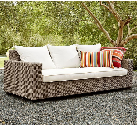 Modern luxury round wicker weaving garden leisure sofa furniture ottoman and 3 seater rattan outdoor couch