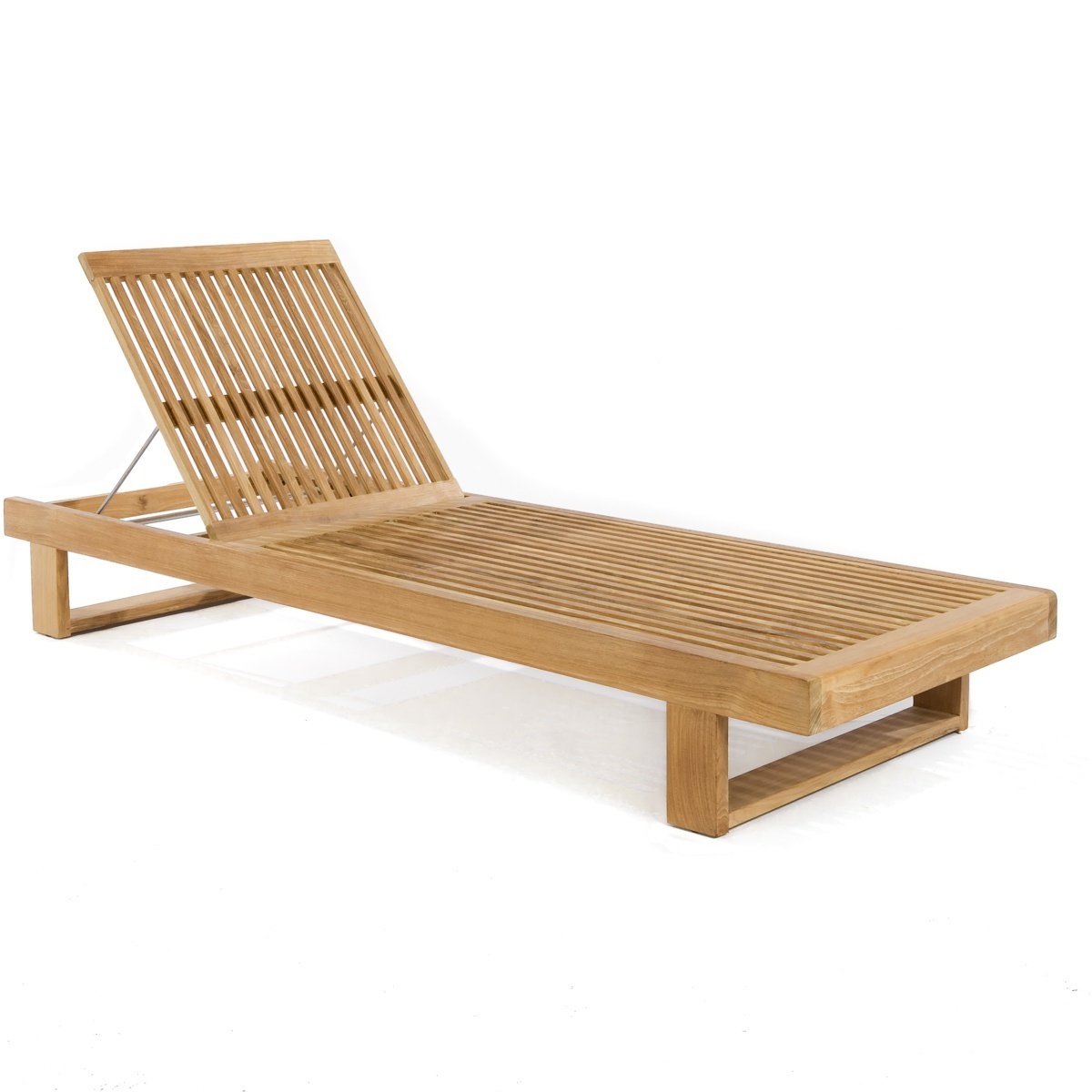 Modern home sunbathing leisure teak patio sunbathing daybed furniture wood beach loungers