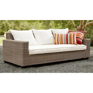 Modern luxury round wicker weaving garden leisure sofa furniture ottoman and 3 seater rattan outdoor couch