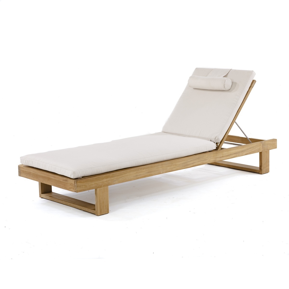 Modern home sunbathing leisure teak patio sunbathing daybed furniture wood beach loungers